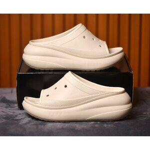 New! Size: 8 Women/6 Men CROCS Crush Slide Unisex | Bone Color | 208731-2Y2